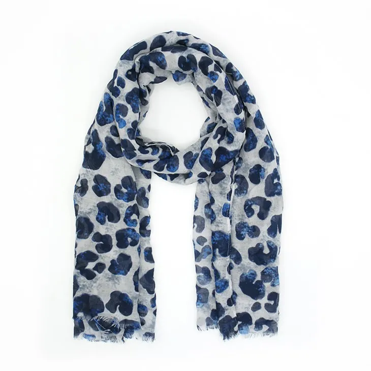SCARF S005 stampata a fiori blu