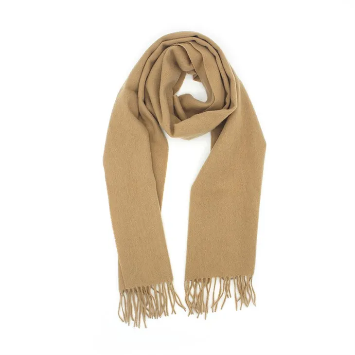 Sciarpa in misto cashmere color marrone latte