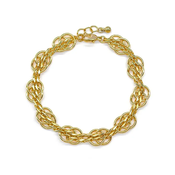 Bracciale a catena con cerchio dorato