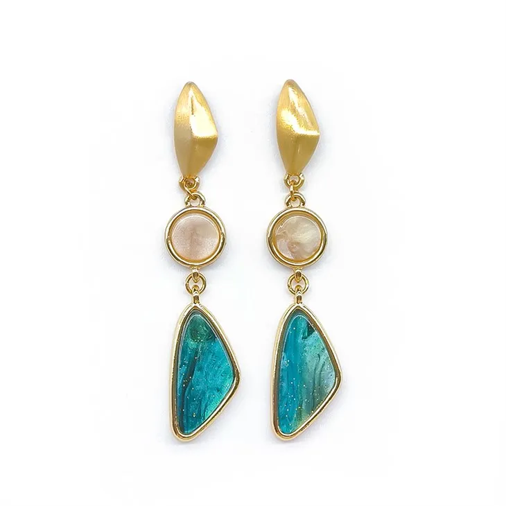 Orecchini a bottone oceano da donna