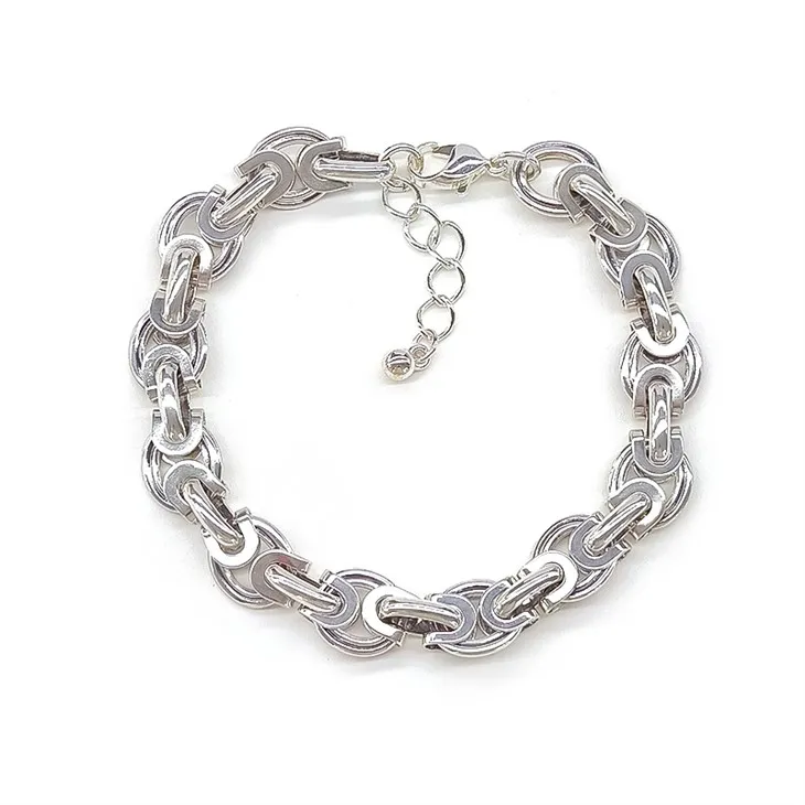 Bracciale con lucchetto in argento intrecciato